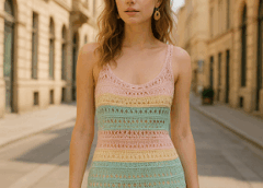 Tendenza crochet estate 2025: moda boho e colori pastello